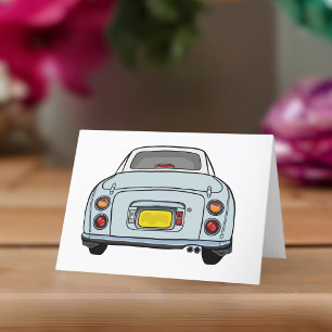 Blue Figaro Car Figarations Blank Greeting Card