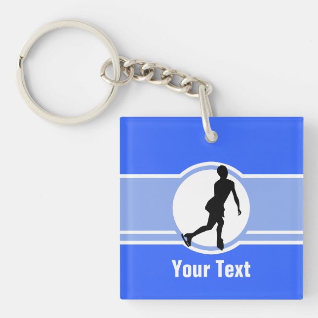 Blue Figure Skating Key Ring (Front)