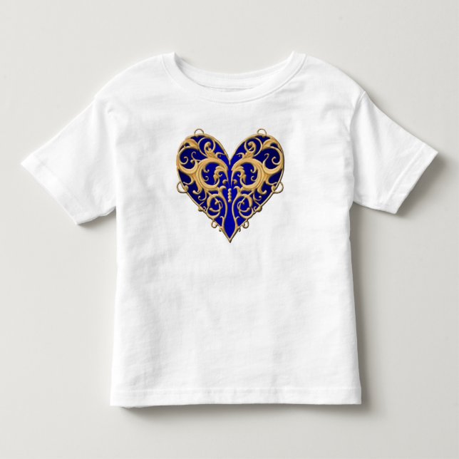 Blue Filigree Heart Shirt (Front)