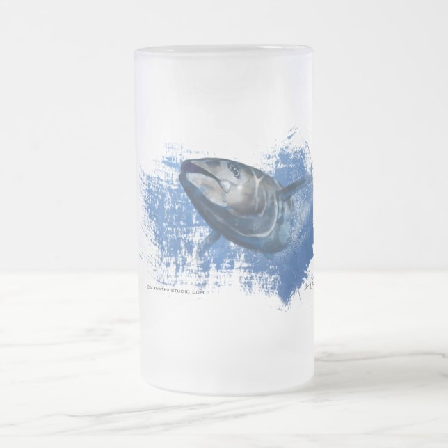 Blue fin tuna frosted beer glass mug (Center)