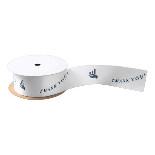 Blue Financial Planner Logo & Text Thank You! Satin Ribbon