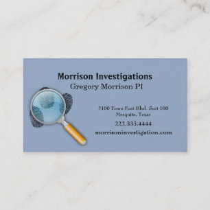 Blue Finger Prints Private Investigation Business Card