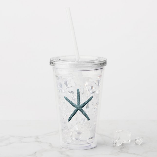 Blue Finger Starfish Acrylic Tumbler (Front Ice)