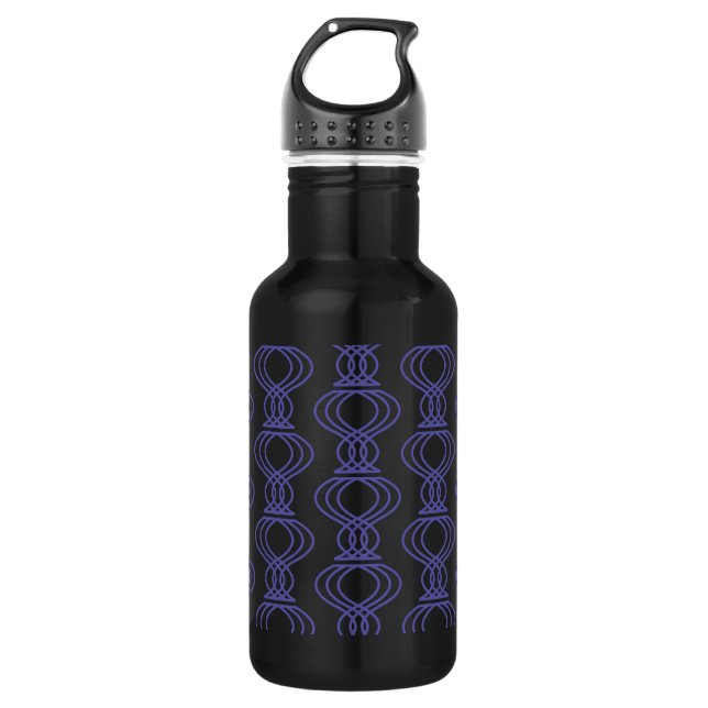 Blue Finial Pattern 532 Ml Water Bottle (Front)
