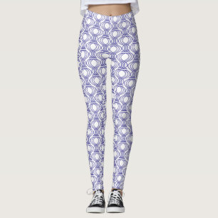 Blue Finial Pattern Leggings