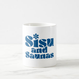 Blue Finnish Sisu and Saunas Coffee Mug
