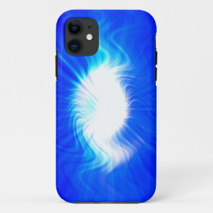 Blue Fire Abstract Art Background iPhone 11 Case