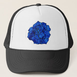 Blue Fire Rose Hat