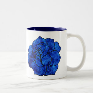 Blue Fire Rose Mug