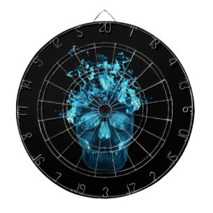 Blue Fire Skull Dart Board