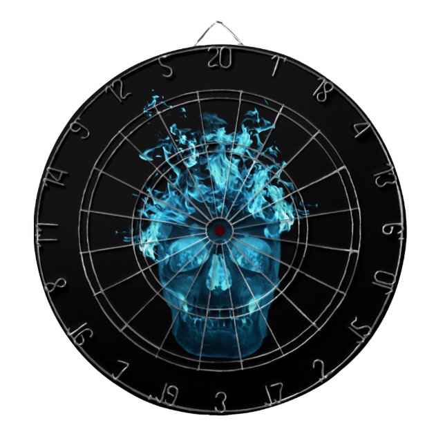 Blue Fire Skull Dart Board (Front)