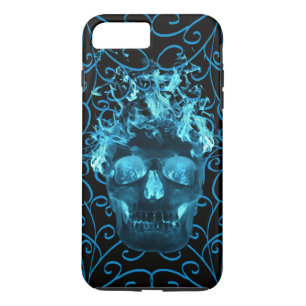 Blue Fire Skull iPhone 7 Case