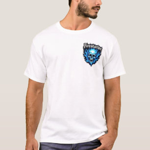Blue Fire Skull logo T-Shirt