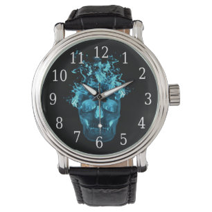 Blue Fire Skull Watch