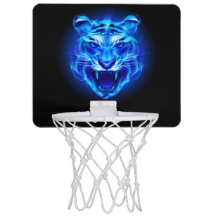 Blue Fire Tiger Face Mini Basketball Hoop