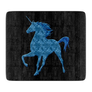 Blue Fire Unicorn Cutting Board