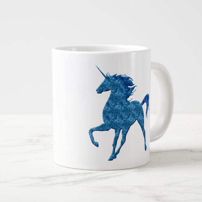 Blue Fire Unicorn Jumbo Mug (Front Right)