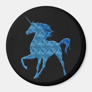 Blue Fire Unicorn Magnet