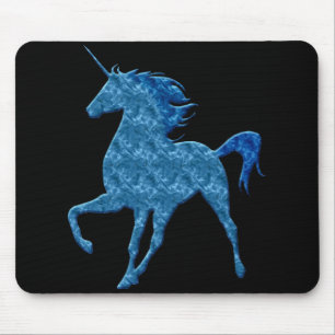 Blue Fire Unicorn Mouse Pad