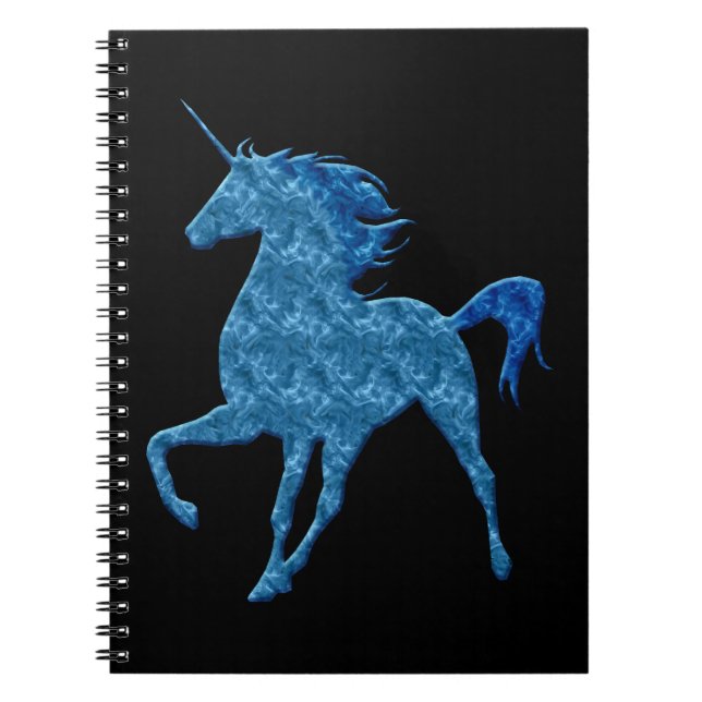 Blue Fire Unicorn Notebook (Front)