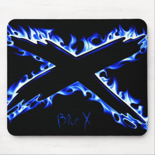 BLUE FIRE X, Blue X Mouse Mat