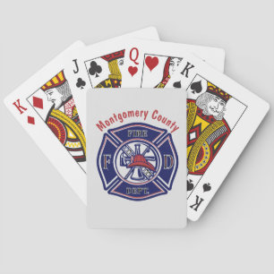 Blue Firefighter Badge Logo Customised  Playing Cards