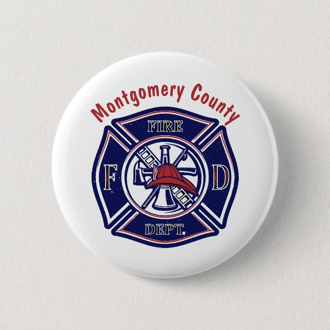Blue Firefighter Badge Logo Personalised  (Front)