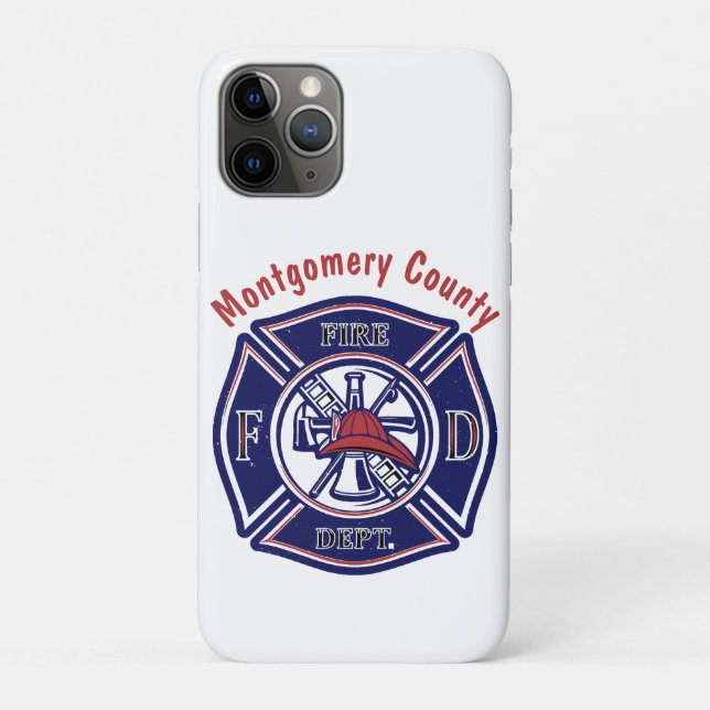 Blue Firefighter Badge Logo Personalised   Case-Mate iPhone Case (Back)