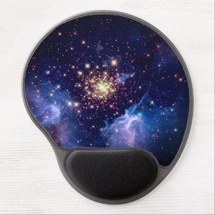 Blue Fireworks in Space Image Gel Mouse Mat