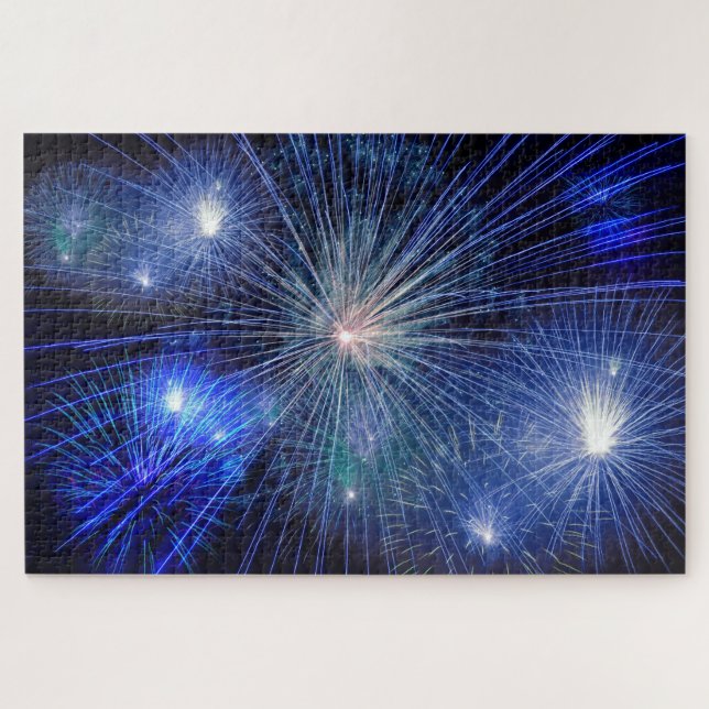 blue fireworks puzzle  (Horizontal)