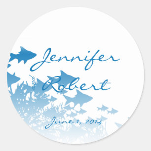 Blue Fish and Coral Envelope Seal