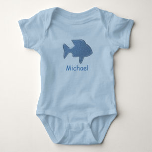 Blue Fish Baby Bodysuit