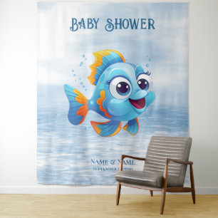 Blue Fish Backdrop Tapestry