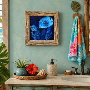 Blue Fish Deep Blue Seas Marine Life Ocean Theme Tile