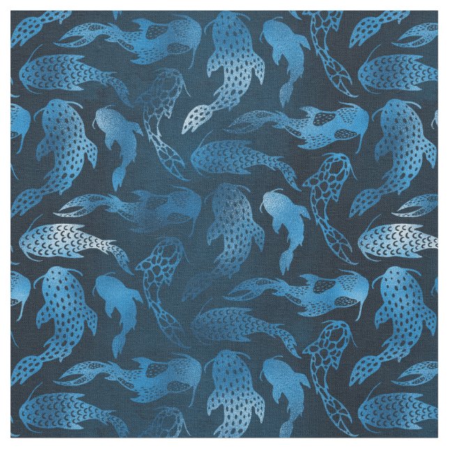 Blue Fish Fabric (Close Up)
