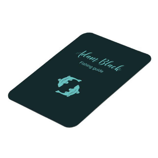 Blue fish guide business magnet (Left Side)