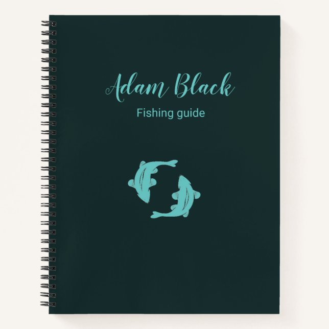 Blue fish guide business notebook (Front)