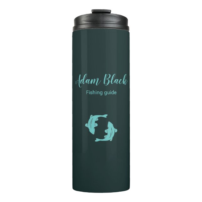 Blue fish guide business thermal tumbler (Front)