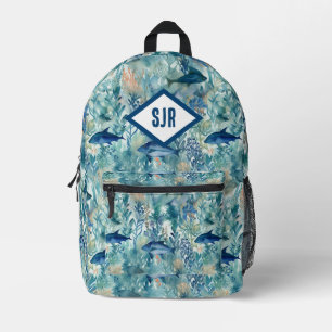 Blue Fish Monogram Backpack
