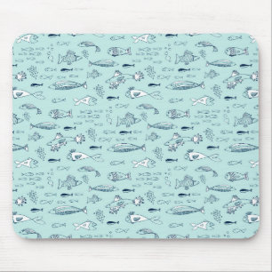 Blue Fish Mouse Mat