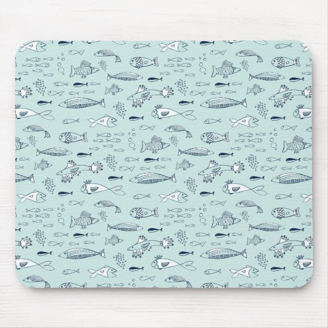 Blue Fish Mouse Mat (Front)