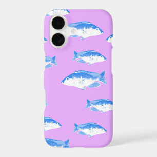 Blue fish on lilac
