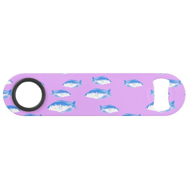Blue fish on lilac (Back Horizontal)