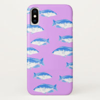Blue fish on lilac