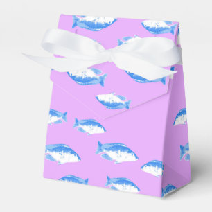 Blue fish on lilac favour box