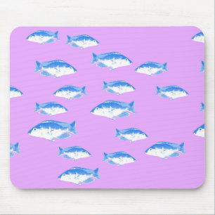 Blue fish on lilac mouse mat