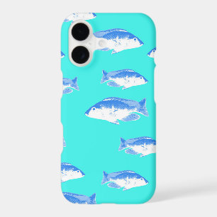 Blue fish on turquoise