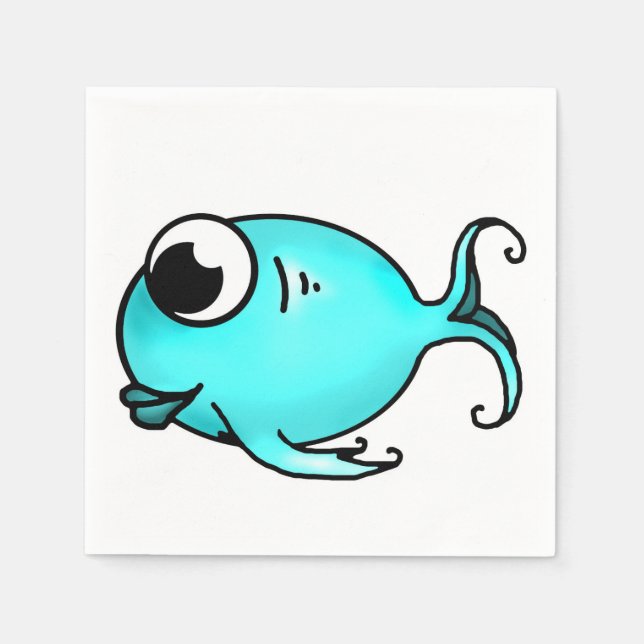 Blue Fish Paper Napkin (Front)
