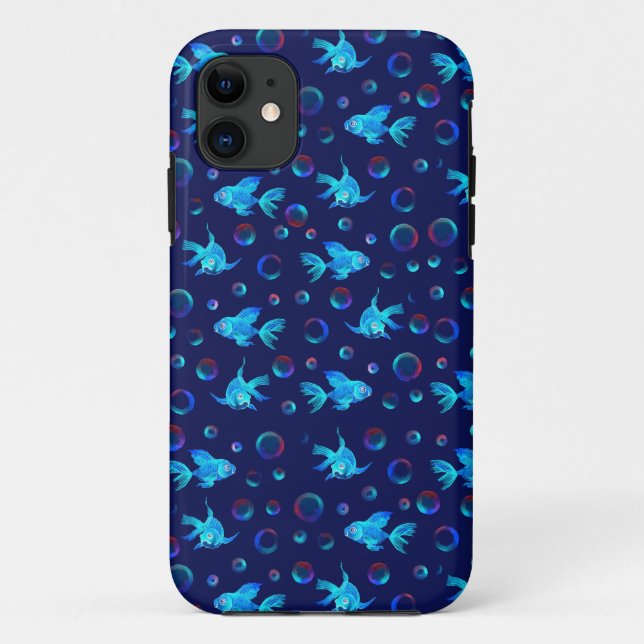 blue fish pattern Case-Mate iPhone case (Back)