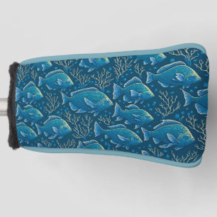 Blue Fish Pattern Golf Head Cover